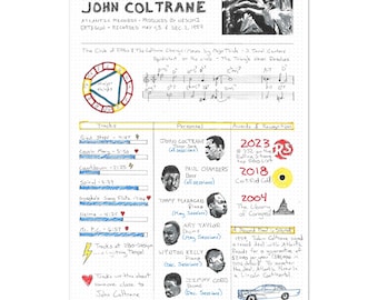 À Pas de Géant — John Coltrane | Impression d'art dessinée à la main | 11×17