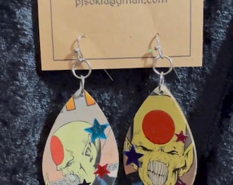 Space Comic Character Teardrop Earrings, Alien Art Jewelry