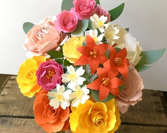 Paper Flower Bouquet, Wedding Bouquet Recreation, First Anniversary, Paper Flowers, Paper Bouquet