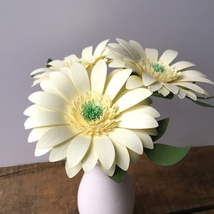 Light Yellow Paper Gerbera Daisies, First Anniversary, Paper Flowers, Paper Anniversary, Paper Bouquet