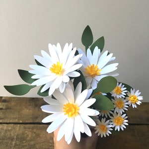 White Paper Wild Daisies, Paper Anniversary, Paper Flowers, First Anniversary, Paper Bouquet