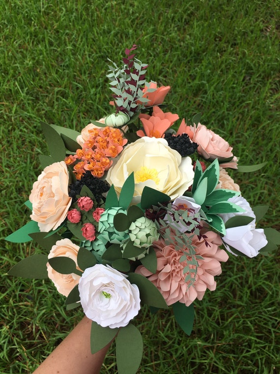 Wedding Bouquet Paper Flower Replica handmade Flowerspaper Flower