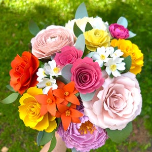 Paper Flower Bouquet, Wedding Bouquet Recreation, First Anniversary, Paper Flowers, Paper Bouquet