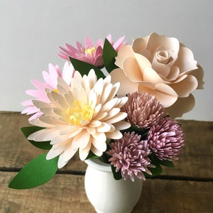 Barely Peach, Blush, and Pink Paper Flower Arrangement, First Anniversary, Paper Flowers, Wedding Bouquet Recreation, Paper Bouquet