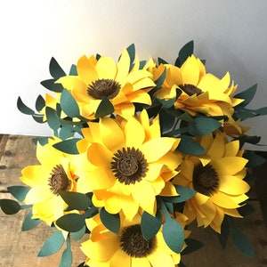 Paper Sunflowers, Paper Bouquet, Paper Flowers, First Anniversary, Paper Bouquet