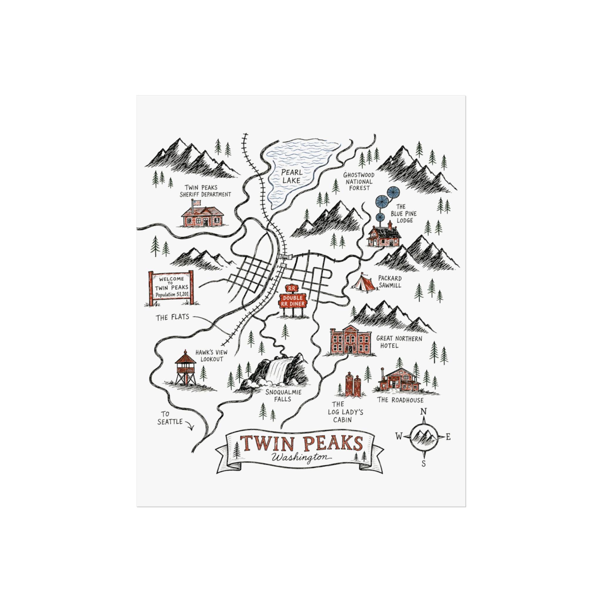 Twin Peaks Map - Etsy