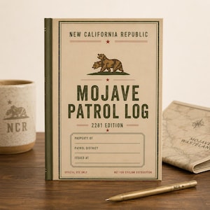 Fallout Inspired Mojave Patrol Log | NCR Field Journal | New California Republic Notebook | Fallout New Vegas Gift | Wasteland Artifact