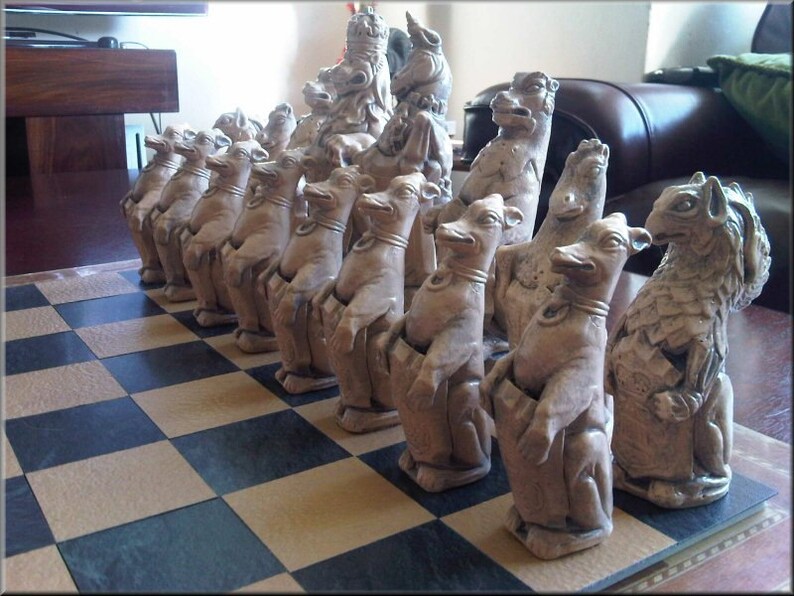 Large Commemorative Royal Beasts Chess Set Queens Coronation | Etsy