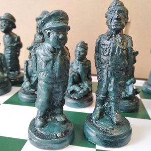 Rustic Dad's Army Character Chess Set with Optional Chess Mat image 8