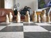 Isle of Lewis Chess Set with Warder Pawns and Round Head Berserker Rooks with optional Vinyl Chess Board 