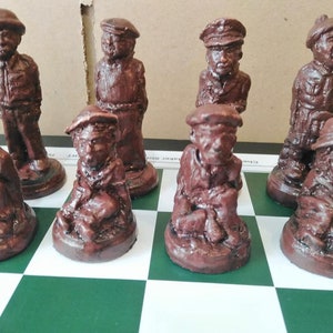 Rustic Dad's Army Character Chess Set with Optional Chess Mat image 9