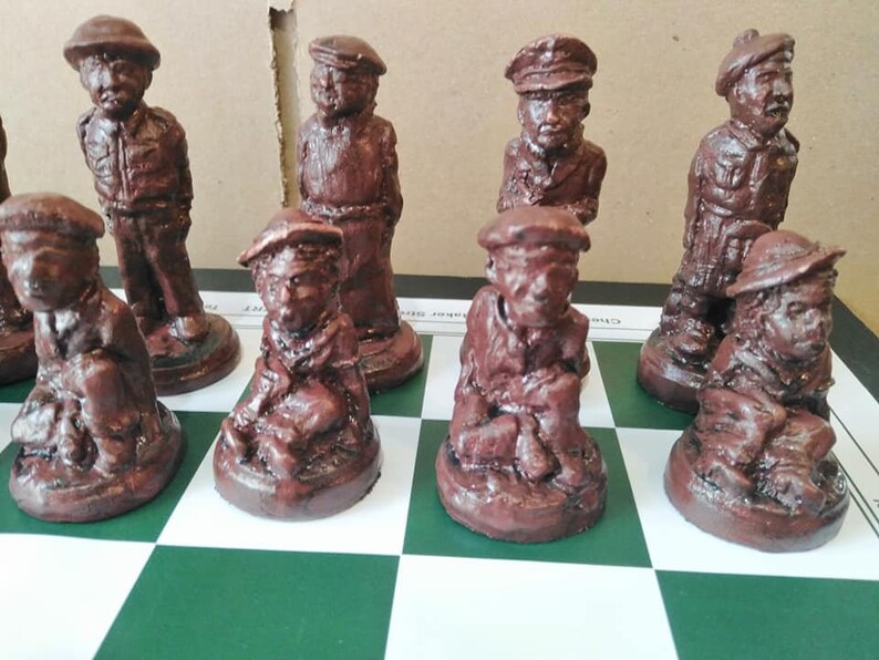 Rustic Dad's Army Character Chess Set with Optional Chess Mat image 9