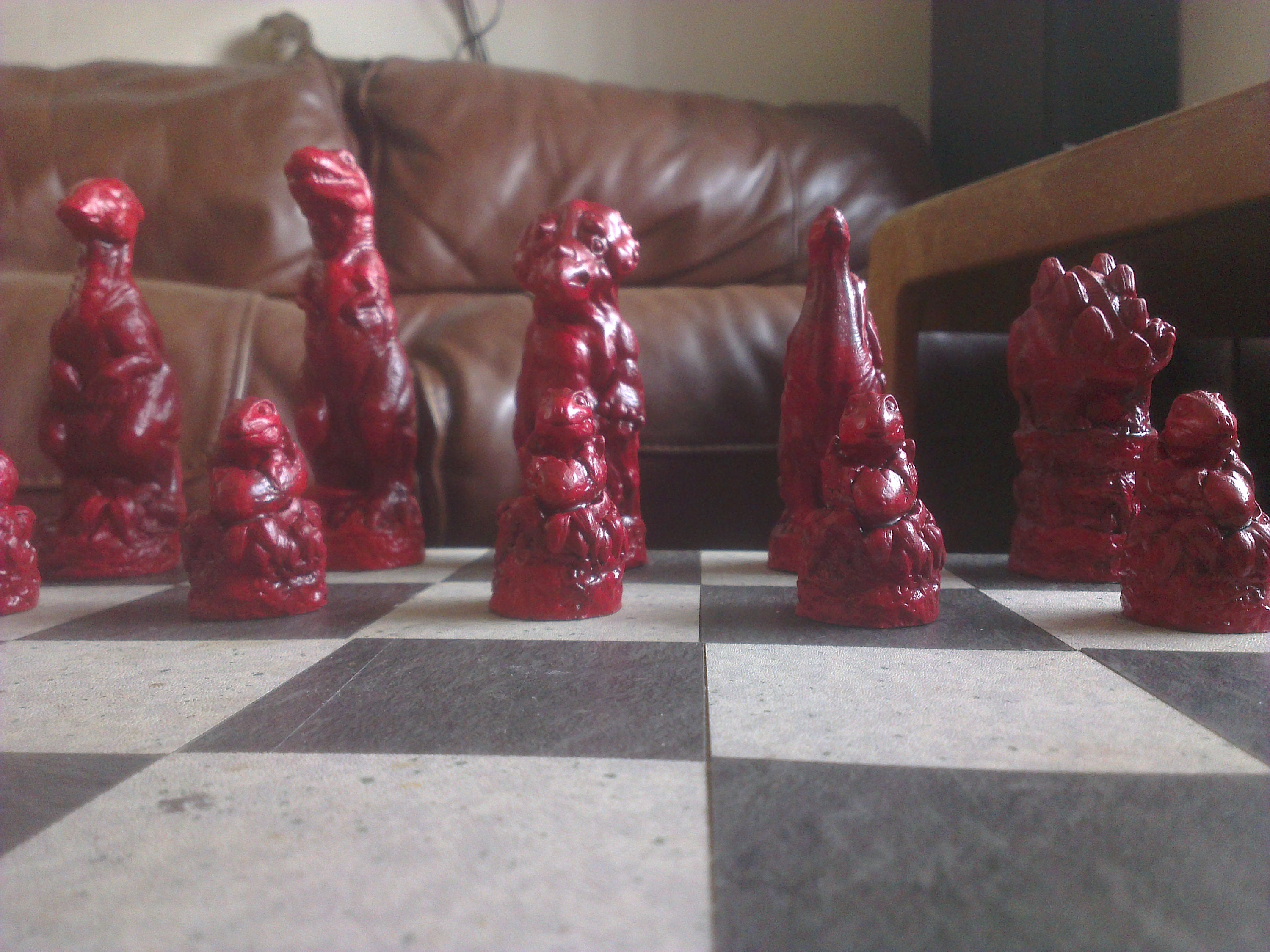 Dinosaur Chess Custom Chess Set Polymer Clay Chess 