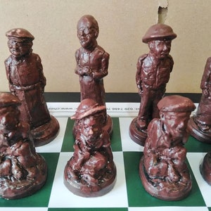 Rustic Dad's Army Character Chess Set with Optional Chess Mat image 10