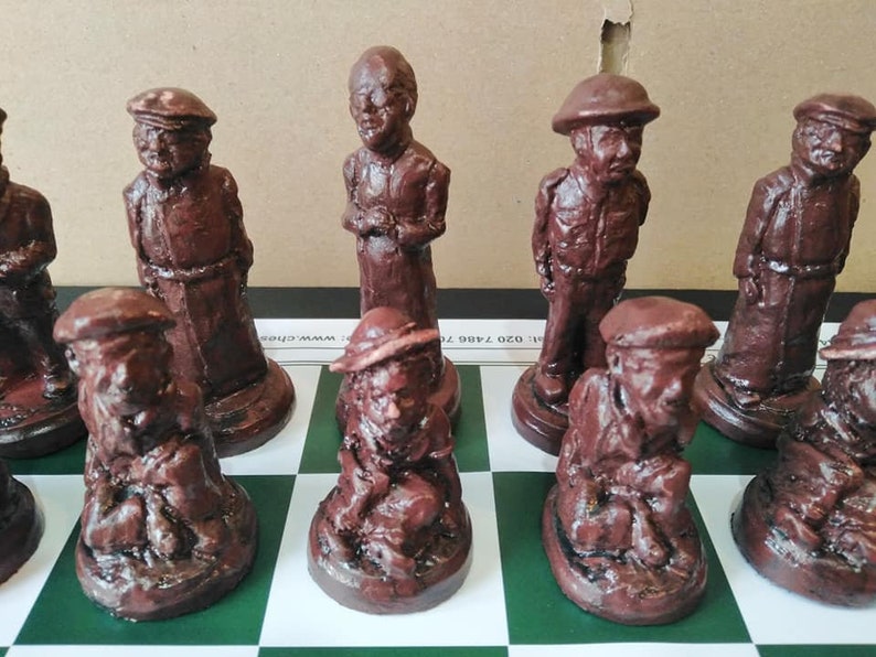 Rustic Dad's Army Character Chess Set with Optional Chess Mat image 10