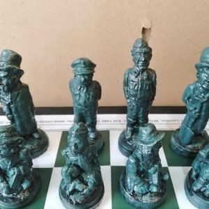 Rustic Dad's Army Character Chess Set with Optional Chess Mat image 3