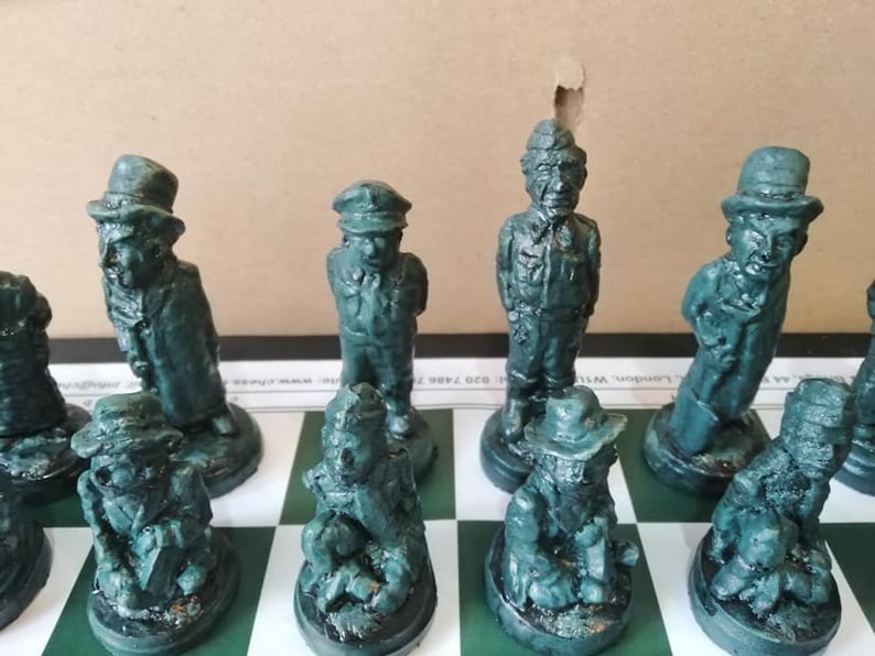 Rustic Dad's Army Character Chess Set with Optional Chess Mat image 3