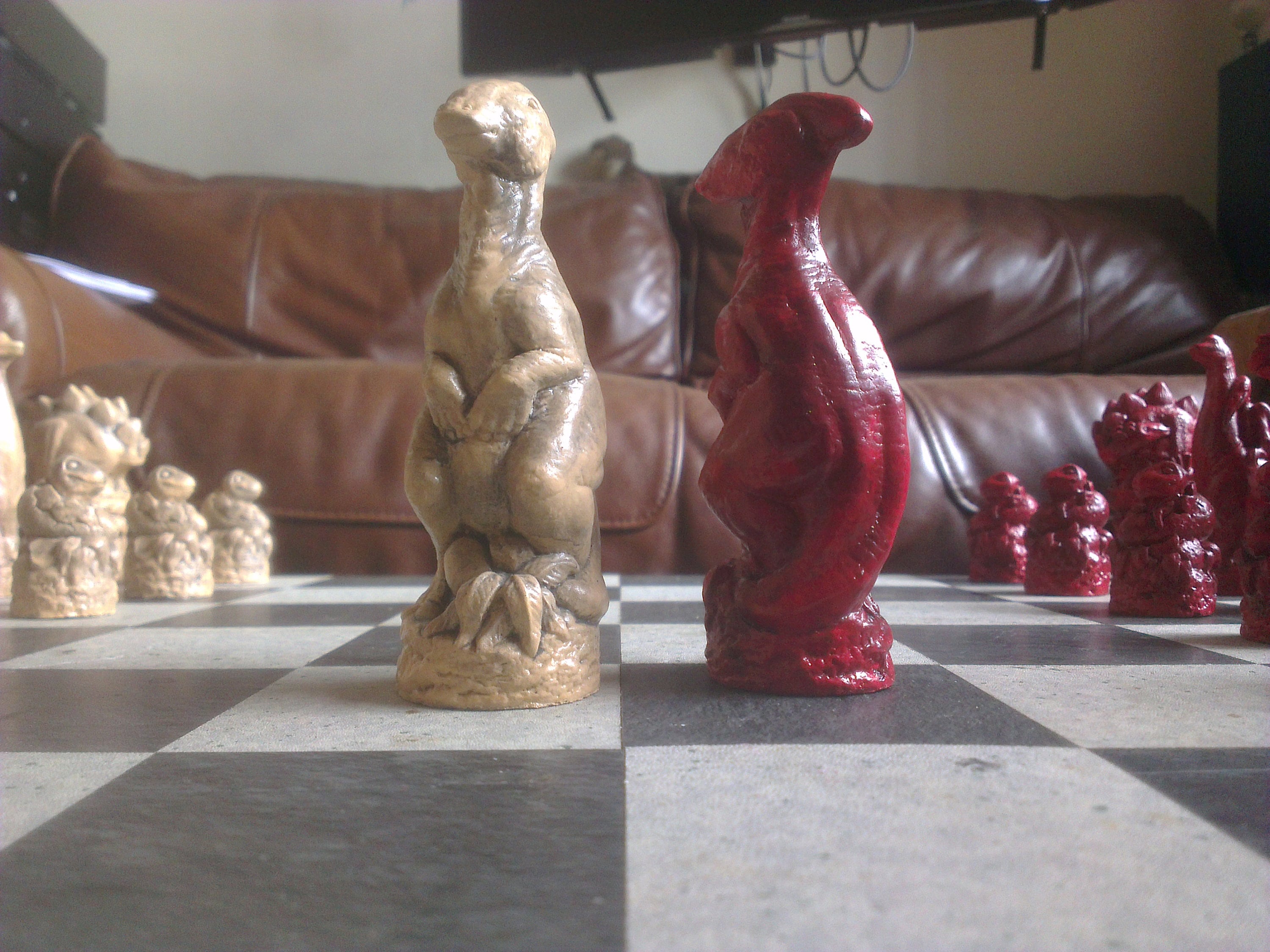 Dinosaur Chess Custom Chess Set Polymer Clay Chess 