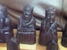 Vintage Isle of Lewis chess set.  Deep walnut and antique stone with two extra queens with optional Vinyl Chess Board 