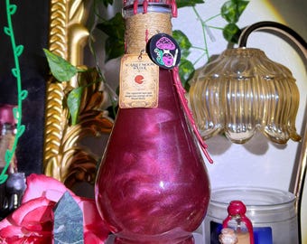 Handmade Swirling Fantasy Potion with Magnetic Spinner Base | Dark Academia Apothecary Bottle | Cottage core D&D Prop