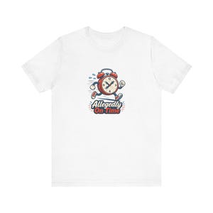 Rolig ADHD-t-shirt, påstås vara i tid, sprintklockhumor