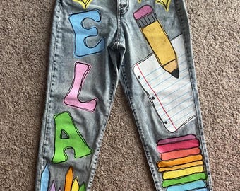 BLUE JEANS Damage, Designer Jean Paul Zdamage, Embroidered