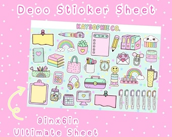 Ultimate Planner Girl Deco Sticker Sheet 9inx6in