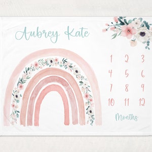Sugar + Maple Tropical Boho Floral Milestone Blanket - Personalized