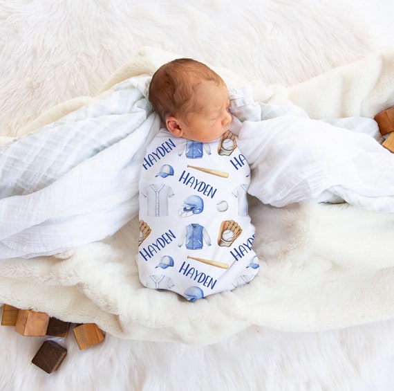 Personalized Baseball Swaddle Blanket Receiving Blanket Baseball Glove Baby Shower Gift Baby Gift Baby Bedding Boy Sports Blankets Etsy