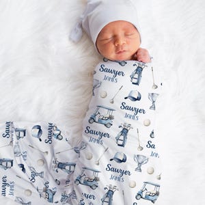 Custom Golf Baby Blanket, Personalized Golf Baby Name Blanket, Golf Theme Baby Boy Gift, Golf Baby Shower, Toddler Golf, Newborn Boy Gift,