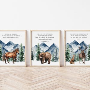 Nursery Bible Verses, Kid&#39;s Bible Verses Woodland Animal Prints, Wildlife Prints, Nursery Wall Art, Forest Animals, Nursery Decor, Baby Gift