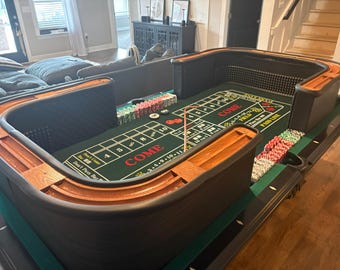 Custom Craps Table Top for 4'x8' Pool Table or Flat Surface – Casino Style Assembly