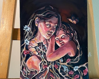 Obra de arte original, pintura acrílica sobre papel.