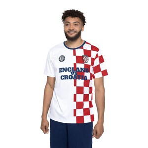 England vs Croatia World Cup Jersey | Minimalist Clean Polyester Soccer Sports Tee image 5