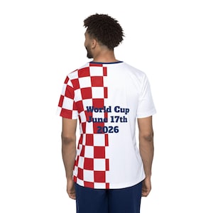 England vs Croatia World Cup Jersey | Minimalist Clean Polyester Soccer Sports Tee image 6