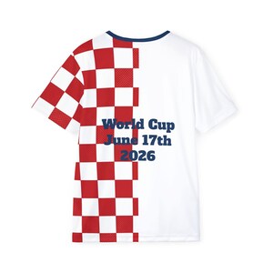England vs Croatia World Cup Jersey | Minimalist Clean Polyester Soccer Sports Tee image 3