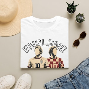 England Croatia Soccer Players T-Shirt | Football 10 Jersey Design image 2