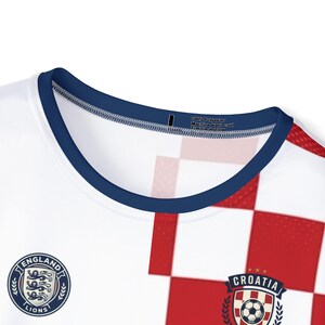 England vs Croatia World Cup Jersey | Minimalist Clean Polyester Soccer Sports Tee image 4