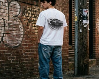 Racing Tee Car | Cotton Speed Graphic, Drifting Smoke Burnout Back Print