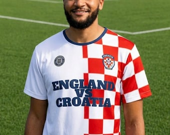 England vs Croatia World Cup Jersey | Minimalist Clean Polyester Soccer Sports Tee
