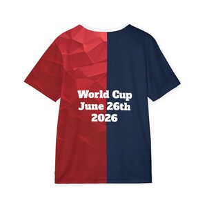 Frankreich gegen Norwegen Fußballtrikot | Rot Marine Split Team Shirt Bild 3