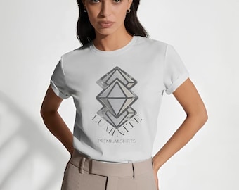 Geometric Diamond Stack T-Shirt | Minimal Abstract Crystal Design