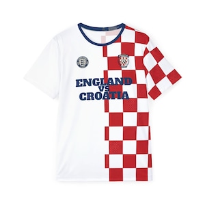 England vs Croatia World Cup Jersey | Minimalist Clean Polyester Soccer Sports Tee image 2