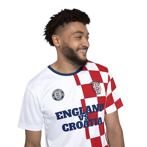 England vs Croatia World Cup Jersey | Minimalist Clean Polyester Soccer Sports Tee image 7
