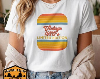 Vintage 1970's Sunset Stripe Tee, Retro Limited Edition Graphic Shirt