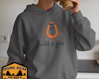 Wild & Free horseshoe illustration Hoodie | boho desert vibes