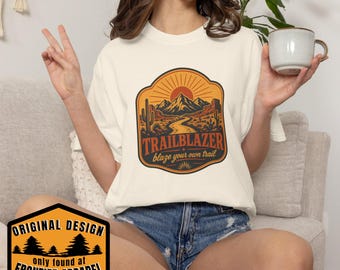 Trailblazer Comfort Colors 1717 Tee, Garment-Dyed Western Desert Graphic Tee