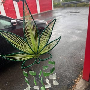 Pot leaf wind chime