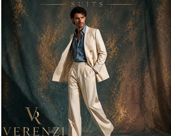 70s Style Suit for Men Cream Wedding Suit Groom Suit Vintage Mens Suit Costume Homme Mariage Anzug Herren Hochzeit Retro Mens Gift for him