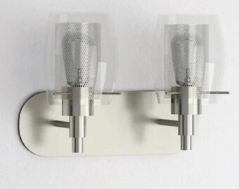 NEW Hampton Bay Lettie 2-Light Brushed Nickel Vanity Light